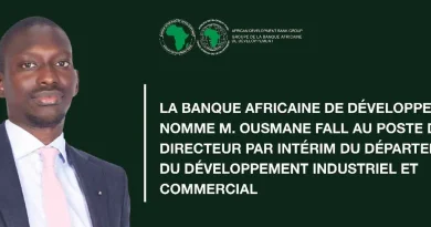 BAD : Ousmane Fall nommé Directeur par intérim du département de développement…