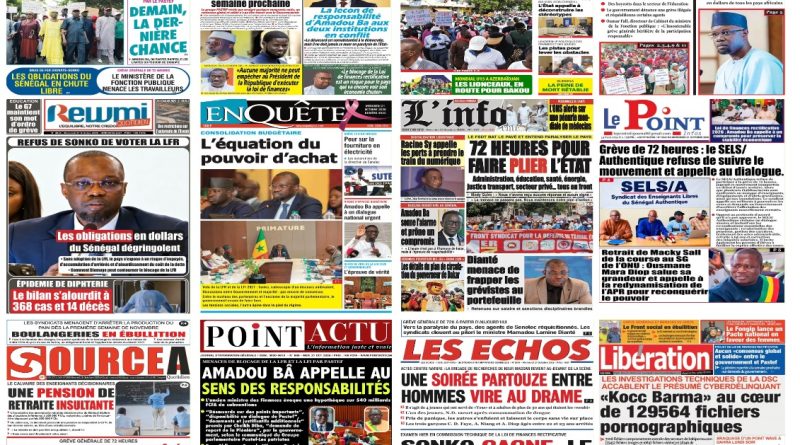 LA UNE DES JOURNAUX NATIONAUX DU 21 OCTOBRE 2026